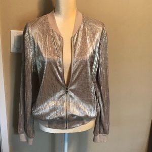 Like new! Metallic Gold Bomber Jacket
